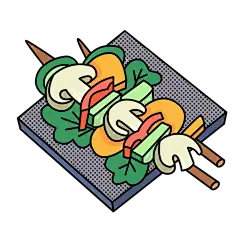 扁平潮酷美食贴纸-SVG-烤串