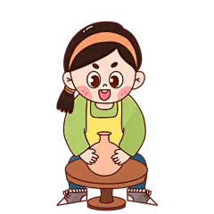 手绘-儿童兴趣班主题-陶土