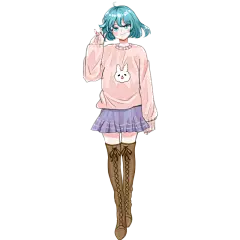 手绘-美发女生元素