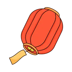 卡通感元宵节灯笼元素贴纸