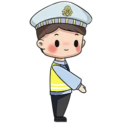 手绘-交通元素交警指挥手势贴纸5