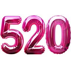520通用情人节艺术字充气质感3D元素素材