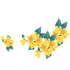 桂花叶子中国风中秋节元素贴纸