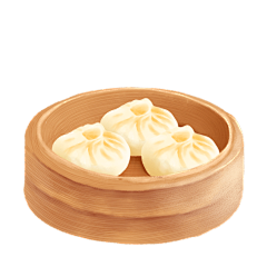 手绘中华小吃贴纸-包子