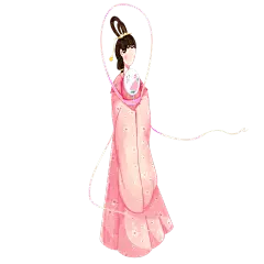 七夕节素材贴纸-织女1