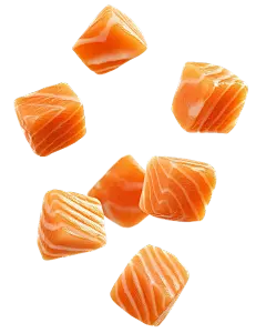 常规内容-美食系列写实感散落的切块三文鱼元素