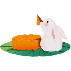 兔子月饼中国风中秋节元素贴纸   