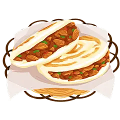 手绘中华小吃贴纸-肉夹馍
