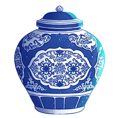 中国风贴纸-青花瓷