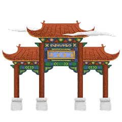 手绘-梵高风格建筑元素贴纸