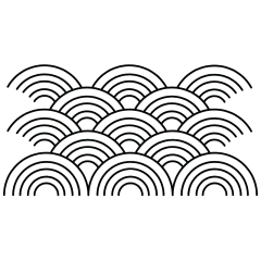 手绘-线性矢量简笔画浪花贴纸6