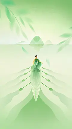 端午节弥散渐变线条龙舟人物背景