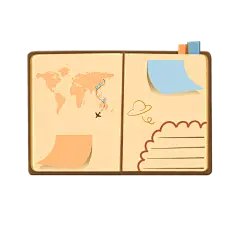 手绘-旅行元素贴纸套系-攻略