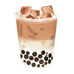 饮品系列插画感珍珠奶茶元素