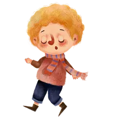 手绘儿童人物插画贴纸-男孩