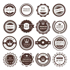 常规通用单色徽章贴纸元素素材