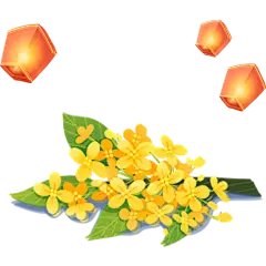 桂花孔明灯中国风中秋节元素贴纸   