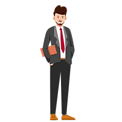 手绘男士商务精英元素