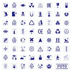 图标系列简约蓝色产品包装印刷图标组合（td）