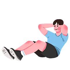 手绘-健身人物贴纸-仰卧起坐