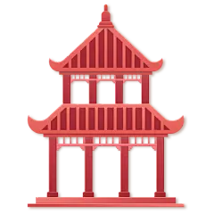 剪纸风-中秋节氛围元素贴纸-亭子
