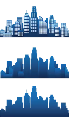 常规通用城市剪影组合元素素材