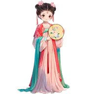服饰系列卡通可爱风Q版穿汉服女生