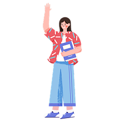 手绘-大学生形象元素-大学生