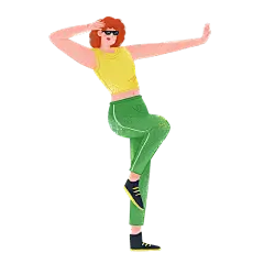 手绘-舞蹈元素人物插画贴纸8