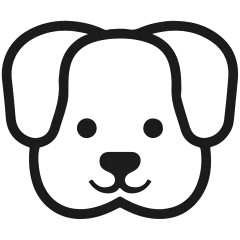 常规内容-图标系列扁平风黑色线条狗头元素