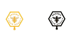 常规内容-图标系列扁平风六边形蜜蜂蜂蜜图标元素组合