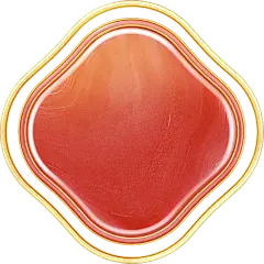 中国风系列国潮3D红色金属边框元素