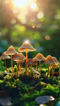 惊蛰实景感植物生长光影组合背景