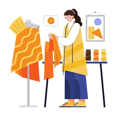 手绘-职业技能元素主题-服装设计