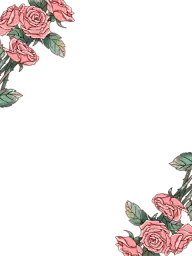 通用手绘插画花朵玫瑰花边框元素