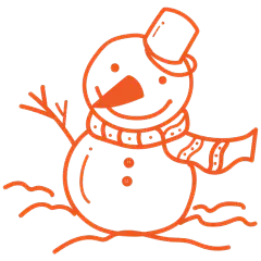 单色简笔画冬天氛围贴纸-雪人