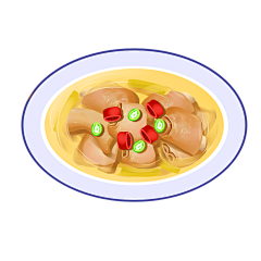手绘-云南美食元素贴纸-腊排骨