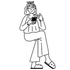 手绘-线条简笔画元素-女人3
