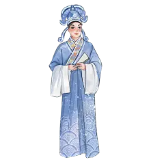 水彩手绘-戏曲人物意贴纸6