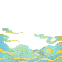七夕通用国风祥云边框元素贴纸