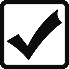 图标系列-通用-黑色笔锋对号+方框贴纸