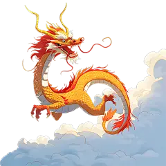 龙年春节新春新年过年除夕中国风中式传统龙插画龙生肖元素素材