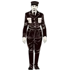 手绘-版画民国风人物插画贴纸7