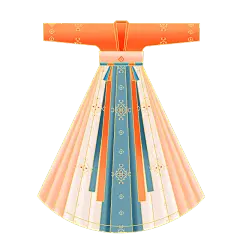 手绘中国风橙色汉服元素