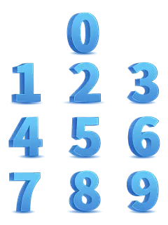 常规通用简约渐变数字组合元素