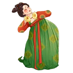 卡通中国风仕女形象人物元素