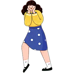 扁平化人物插画素材-女孩