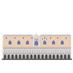 扁平风建筑船舶主题插画贴纸