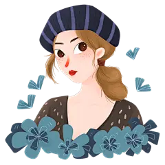 人物插画元素主题素材-女孩