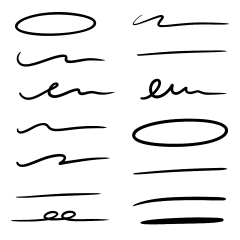 常规内容-装饰系列极简黑色笔画线条元素